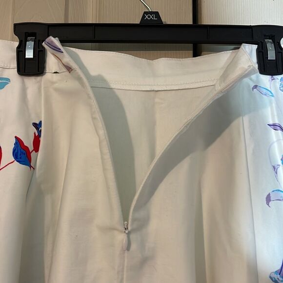 Vintage Petrune of Ithaca White Floral Circle Skirt New With Tags Large L Rare - Picture 11 of 16